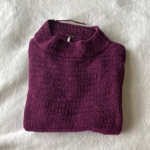 Free People cropped cross over mock turtleneck sweater